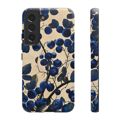 Blue Berry Tough Phone Case, Floral Phone Cover, Stylish Protective Case, Unique Gift for Her, Phone Accessories