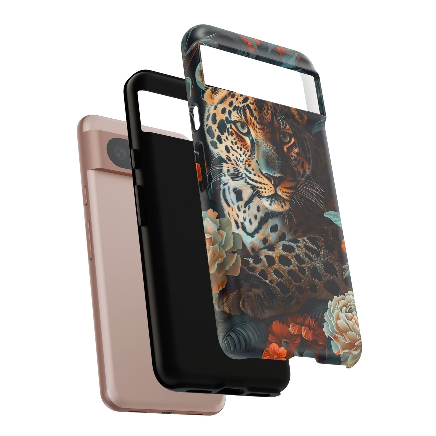 Wildlife Phone Case with Leopard Design | Tough Cases, Animal Prints, Floral Phone Cover, Gift for Nature Lovers, Unique Phone Accessories