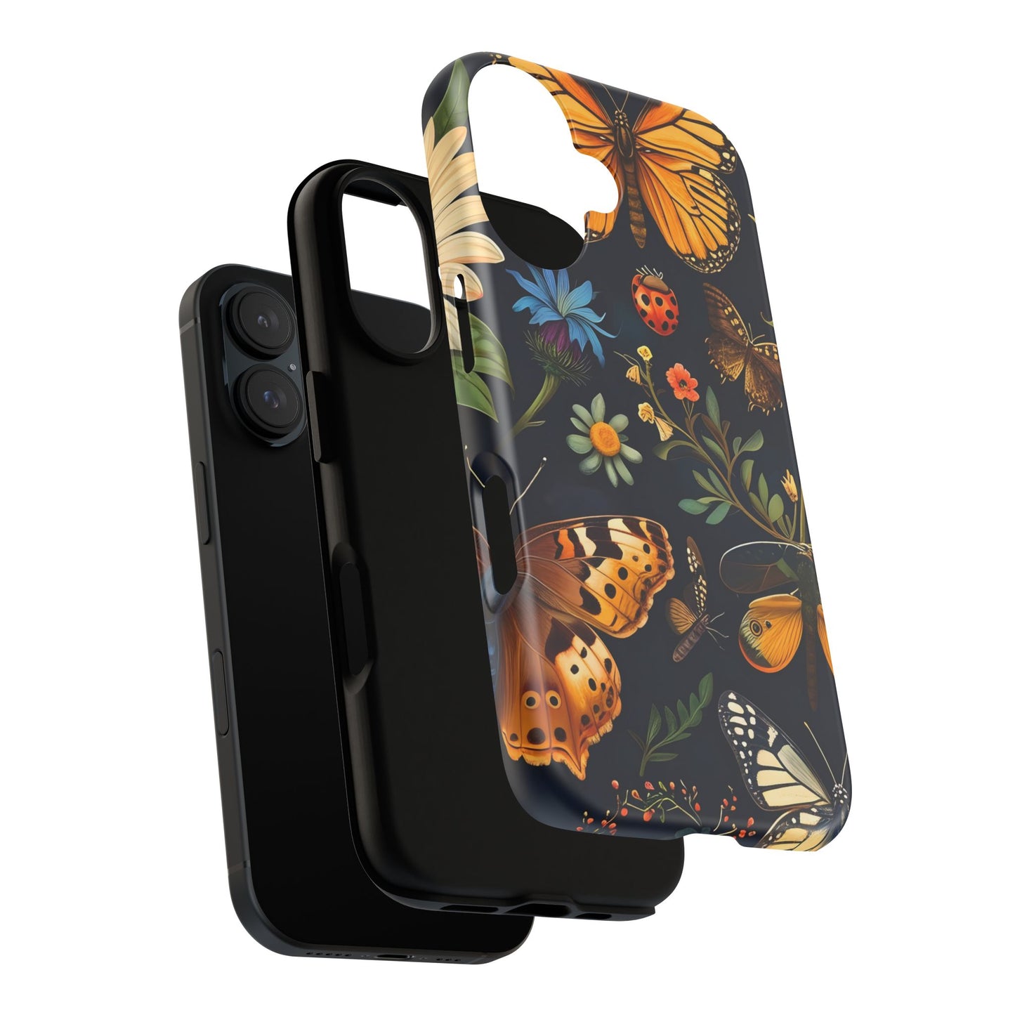 Nature-Inspired Phone Case | Floral Butterfly Design, Tough Phone Cover, Gift for Nature Lovers, Cute Butterfly Case, Home Decor