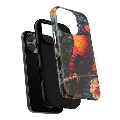 Tropical Parrot Phone Case, Floral Print Protector, Gift for Nature Lovers, Stylish Accessory for Summer, Unique Smartphone Cover