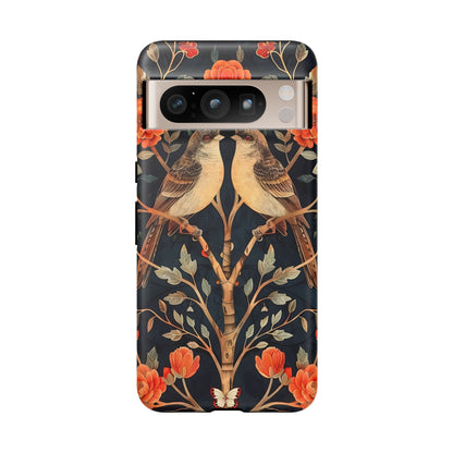 Floral Phone Case – Tough Cases with Bird Design, Unique Gift for Nature Lovers, Stylish Tech Accessory, Phone Cover, Artistic Case