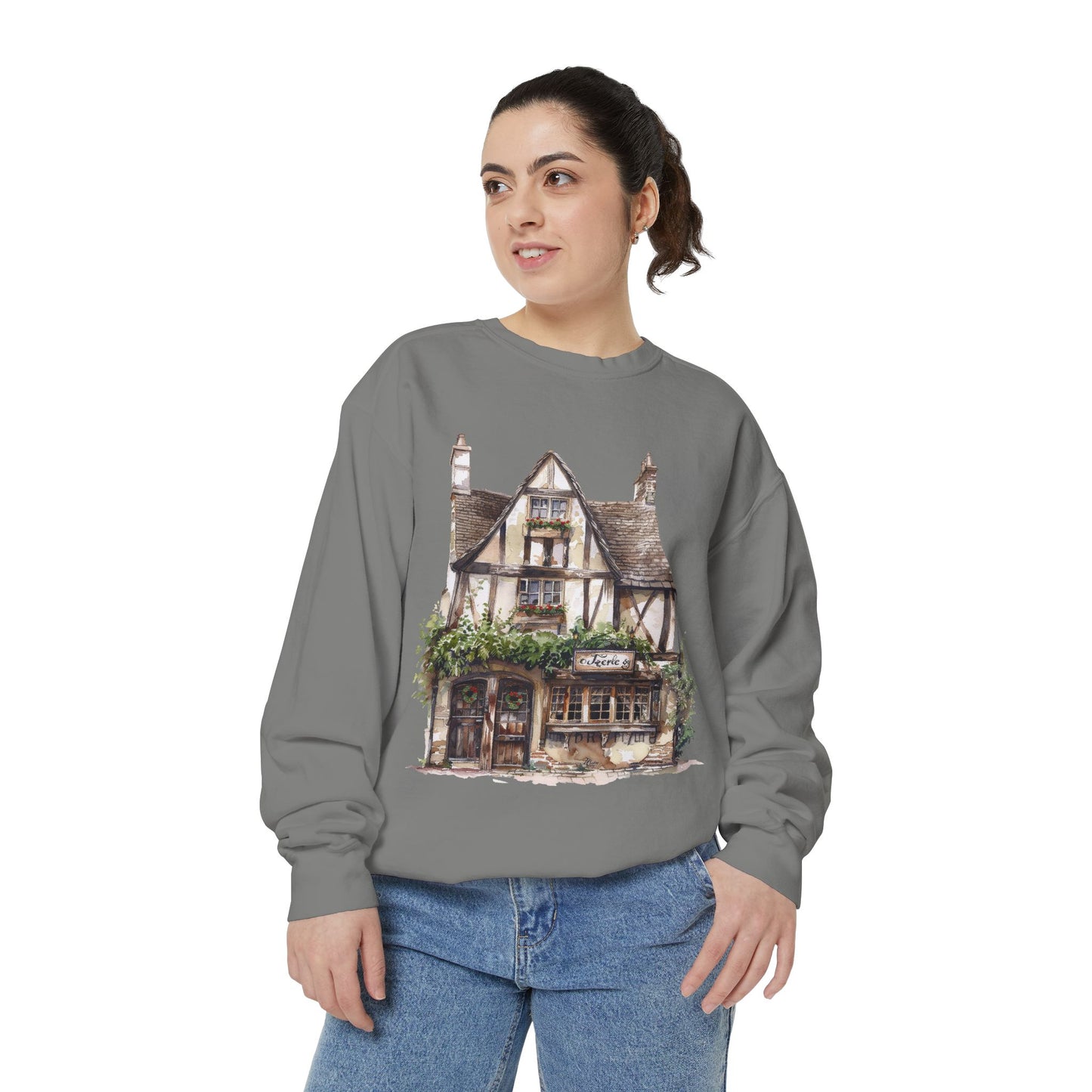 Unisex Garment-Dyed Sweatshirt - British Village Houses