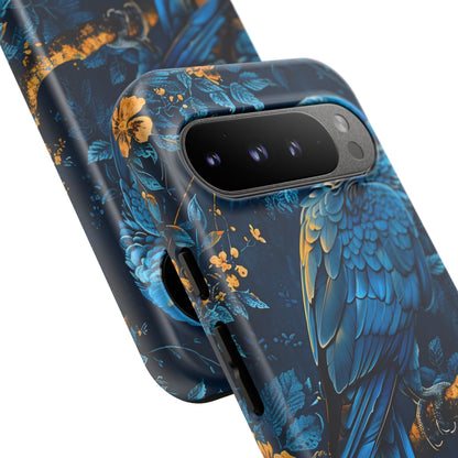 Tough Cases - Vibrant Blue Parrot Phone Case, Tropical Bird Phone Cover, Nature Lover Gift, Eco-Friendly Accessories, Unique Wildlife Decor