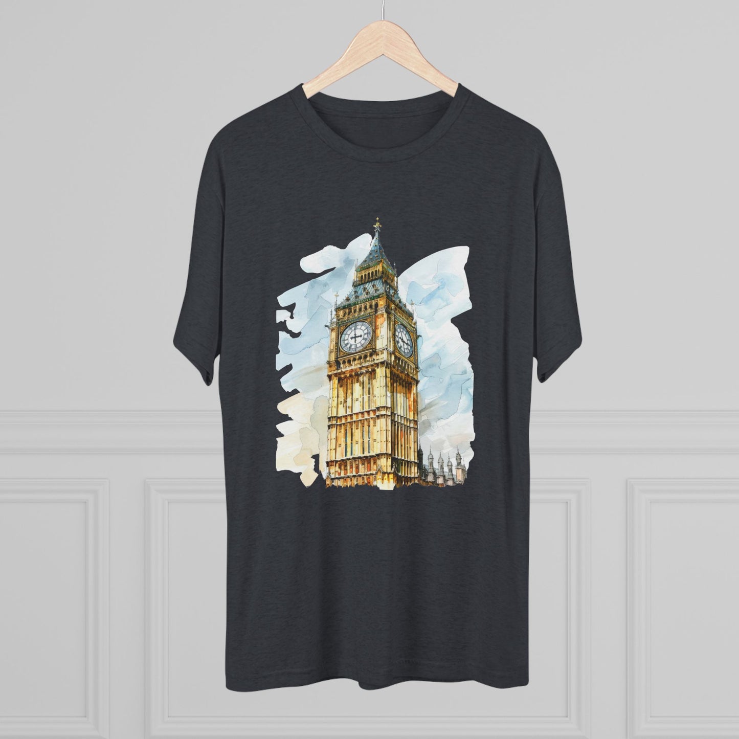 Iconic Big Ben Clock Tower Soft  Unisex Tri-Blend Crew Tee