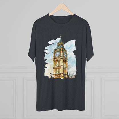 Iconic Big Ben Clock Tower Soft  Unisex Tri-Blend Crew Tee
