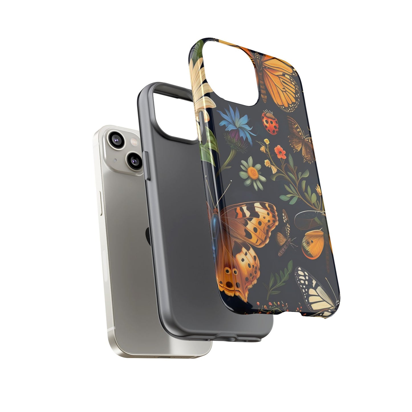 Nature-Inspired Phone Case | Floral Butterfly Design, Tough Phone Cover, Gift for Nature Lovers, Cute Butterfly Case, Home Decor