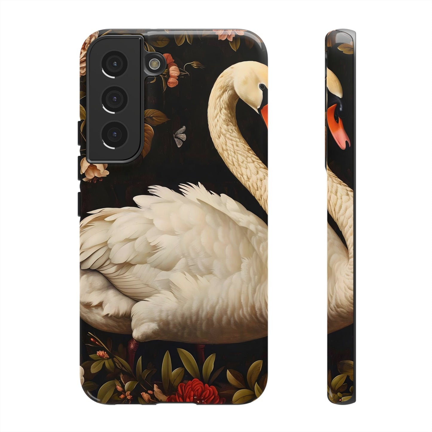 Elegant Swan Phone Case, Floral iPhone Cover, Tough Phone Case, Gift for Her, Nature Lover, Mother's Day, Birthday