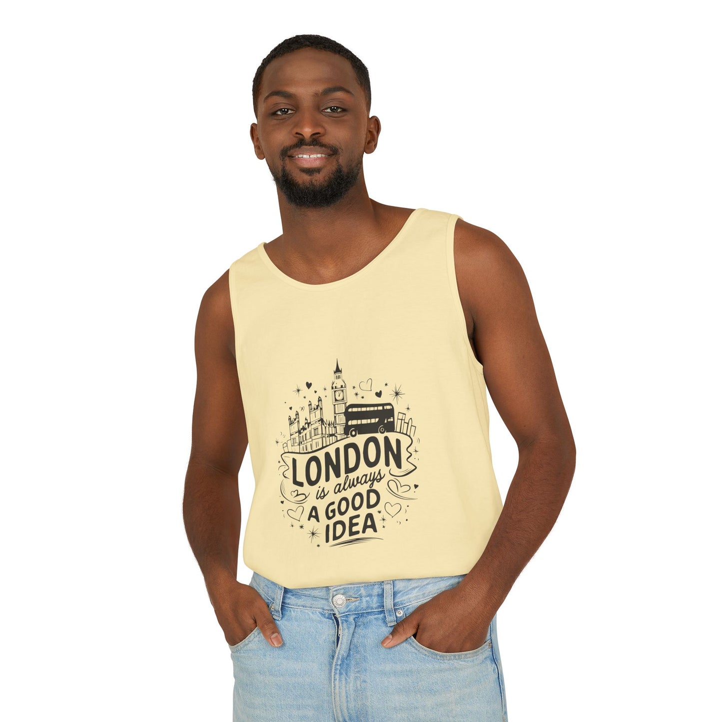 Unisex Garment-Dyed Tank Top - London is always a good idea