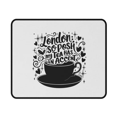 Posh London Non-Slip Gaming Mouse Pad | Unique Desk Accessory for Gamers | Great Gift for Tea Lovers, Home Office Decor