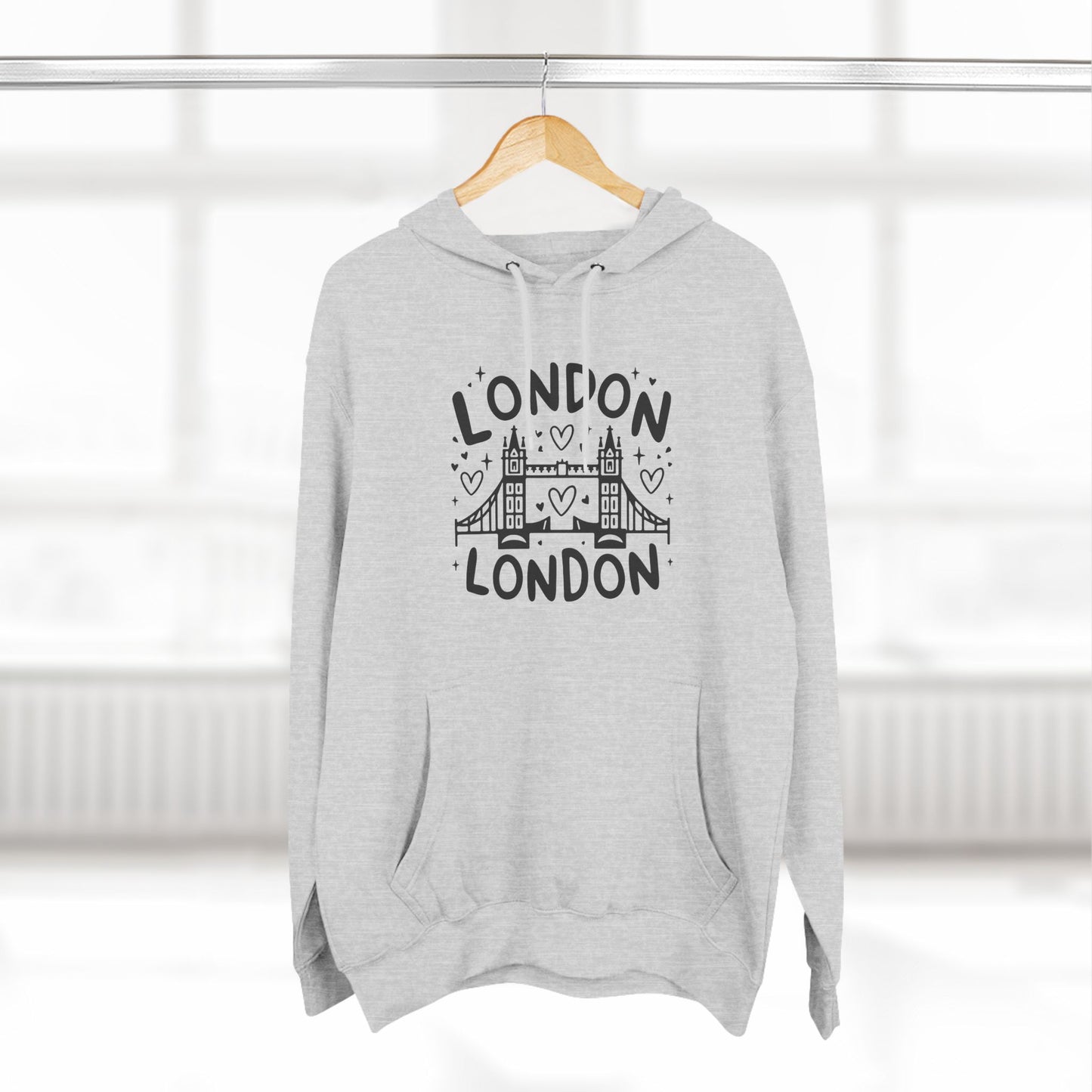 Peaceful London Three-Panel Fleece Hoodie
