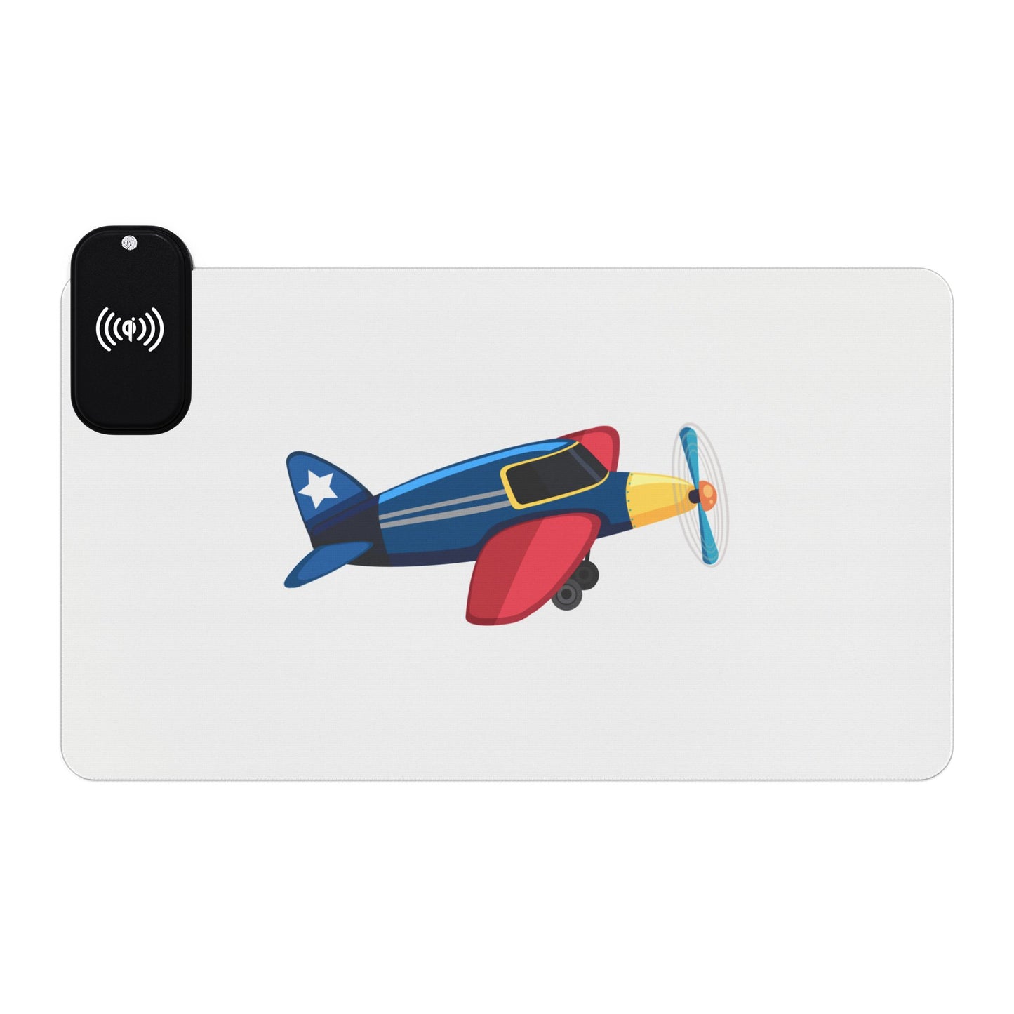Retro British Airplane - LED Gaming Mouse Pad with Wireless Charging - Perfect for Gamers, Study, Home Office, Birthdays, Christmas, Tech Lovers