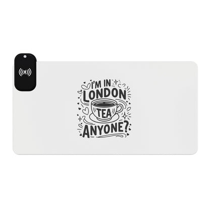 London's Tea - LED Gaming Mouse Pad with Wireless Charging - Perfect for Gamers, Desk Setup, Unique Gift, Home Office, Personalized Accessory