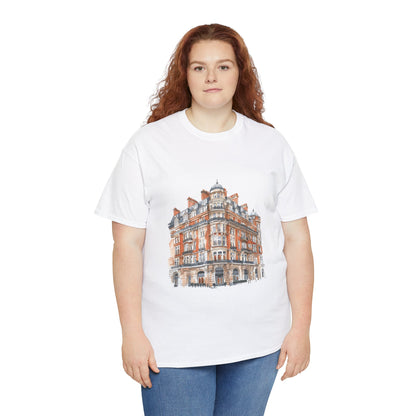 Unisex Heavy Cotton Tee - Classic British Architecture - Elegant Historic Building
