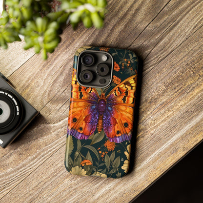 Butterfly Phone Case, Tough Cases for Nature Lovers, Vibrant Floral Design, Gift for Her, Cute Phone Accessories, Butterfly Artwork