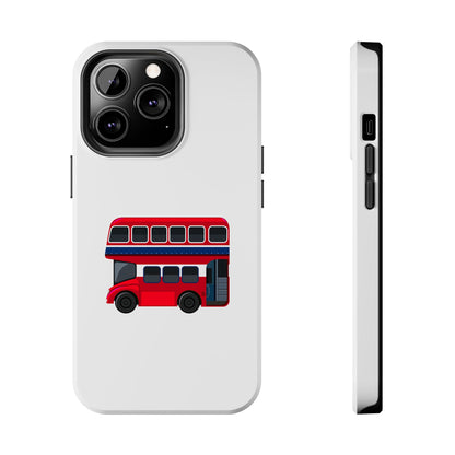 London Double-Decker Bus Tough Phone Case - Durable Design for Adventurers and Travelers