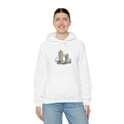 Unisex Heavy Blend™ Hooded Sweatshirt - London Bridge - Iconic Landmark and Historical Beauty