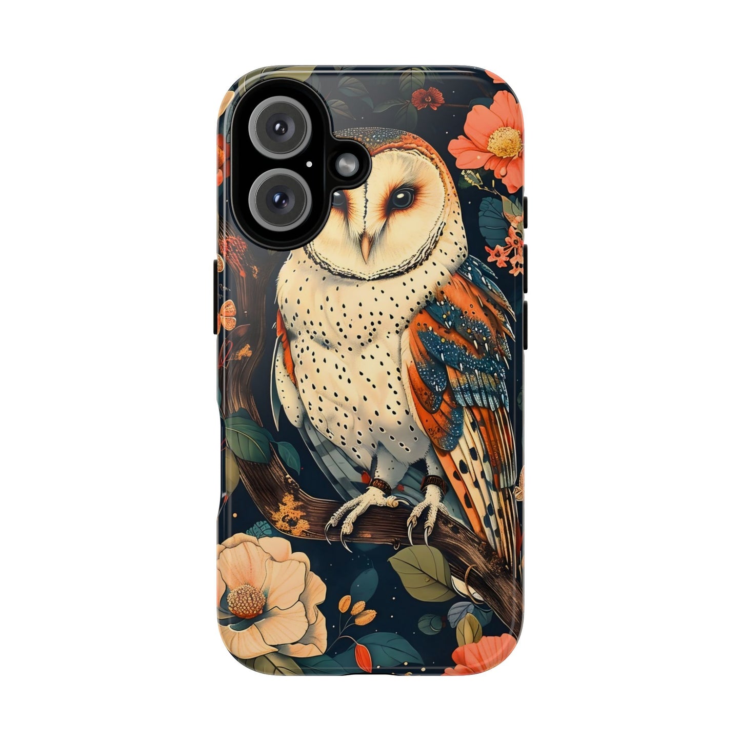 Owl Floral Phone Case - Tough Cases, Nature Lover Gift, Cute Protection, Floral Design, Bird Aesthetic, Animal Lover