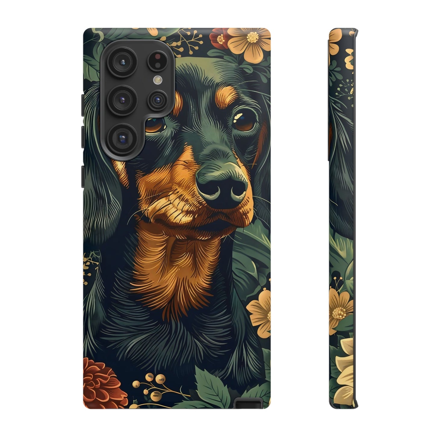 Dachshund Phone Case, Floral Pet Phone Cover, Dog Lover Gift, Tough Phone Case, Custom Dachshund Design, Unique Dog Owner Accessory