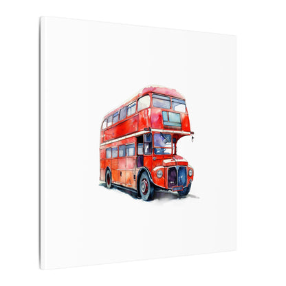 London Red Double-Decker Bus Art Canvas Print, Wall Decor for Travel Lovers, Home Office Gift, Unique Artwork for All Occasions