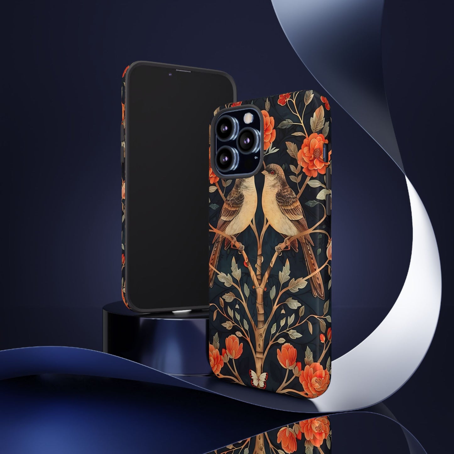 Floral Phone Case – Tough Cases with Bird Design, Unique Gift for Nature Lovers, Stylish Tech Accessory, Phone Cover, Artistic Case