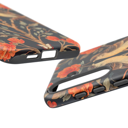 Floral Phone Case – Tough Cases with Bird Design, Unique Gift for Nature Lovers, Stylish Tech Accessory, Phone Cover, Artistic Case
