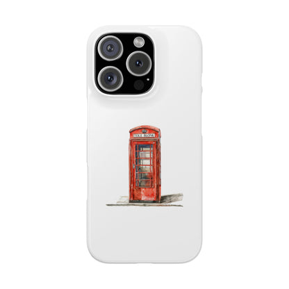 Charming London Phone Cases, Slim Phone Cover, Unique Cell Phone Case, Phone Accessory, Gift for Travelers, Red Telephone Booth Design