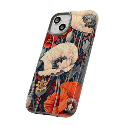 Floral iPhone Case, Tough Phone Cover, Artistic Protection, Flower Design, Unique Gift for Her, Phone Accessory, Trendy Tech
