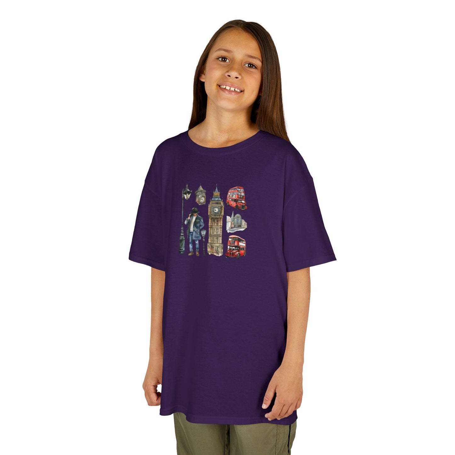 Kids  Tee –  British Landmarks and Symbols Art Design - Fun Cityscape Design for Young Explorers