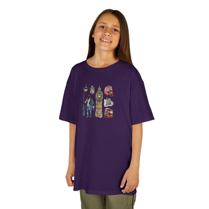 Kids  Tee –  British Landmarks and Symbols Art Design - Fun Cityscape Design for Young Explorers