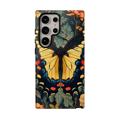 Butterfly Floral Phone Case, Art-inspire Tough Case, Gift for Nature Lovers, Butterfly Pattern Cover, Eco-Friendly Mobile Accessory