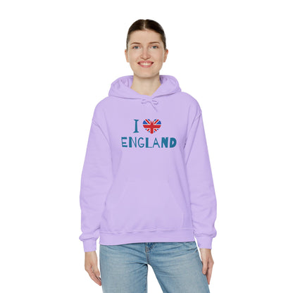Unisex Heavy Blend™ Hooded Sweatshirt - I Love England - Union Jack Heart Design
