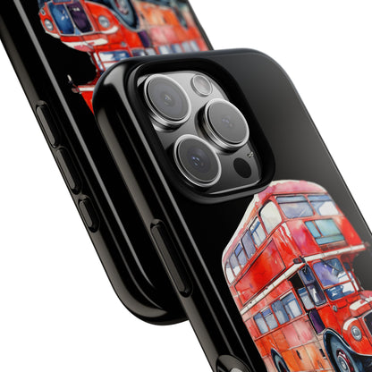London Bus Phone Case, Tough iPhone Cover, Unique Gift for Travelers, Vintage Style Accessories, Holiday Present Idea