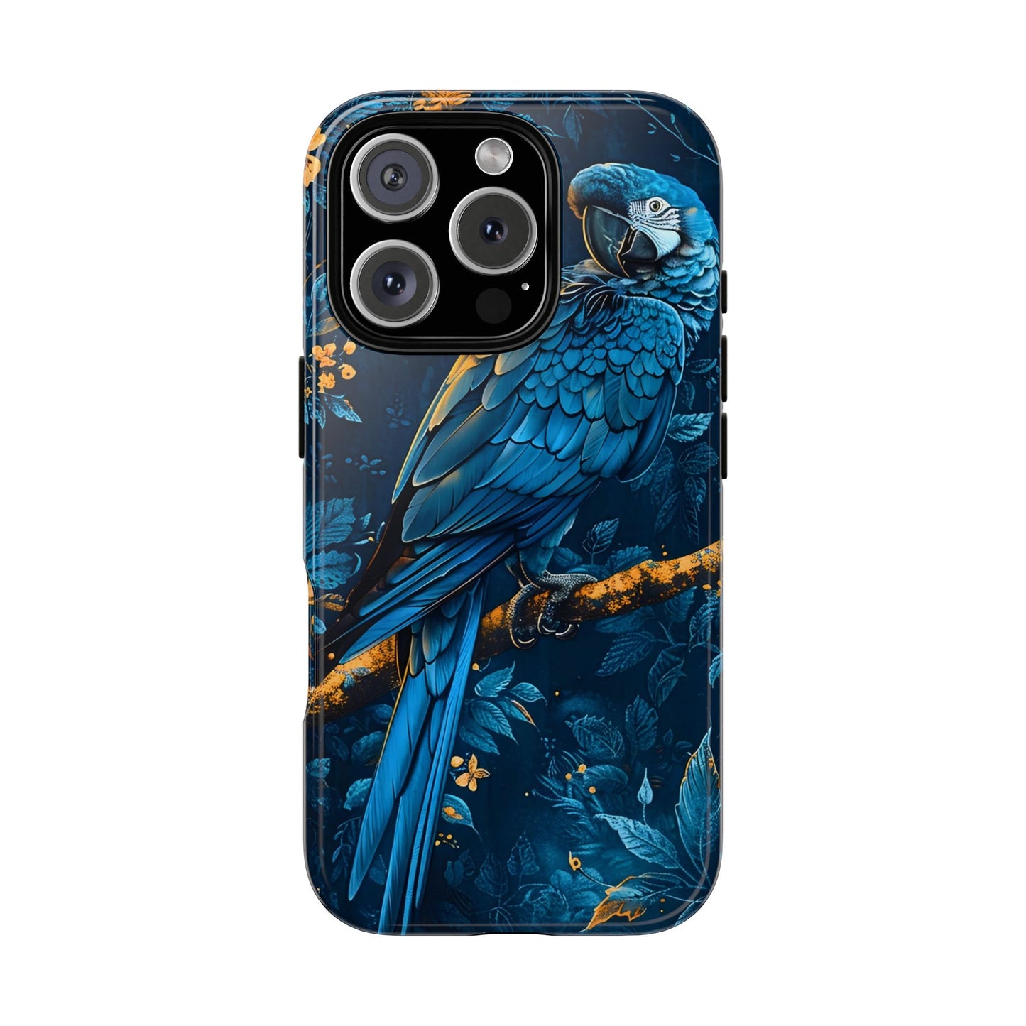 Tough Cases - Vibrant Blue Parrot Phone Case, Tropical Bird Phone Cover, Nature Lover Gift, Eco-Friendly Accessories, Unique Wildlife Decor