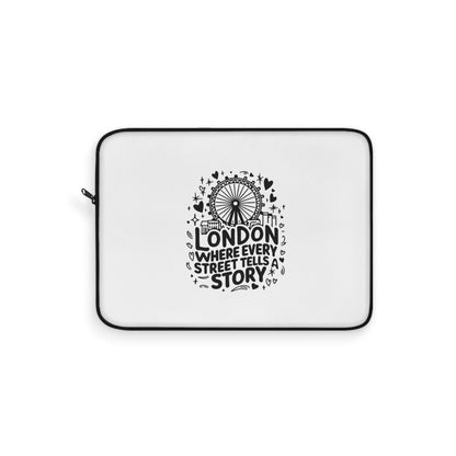 London Travel Laptop Sleeve, Custom Sleeve for Laptops, Gift for Travelers, Computer Case, Stylish Tech Accessory