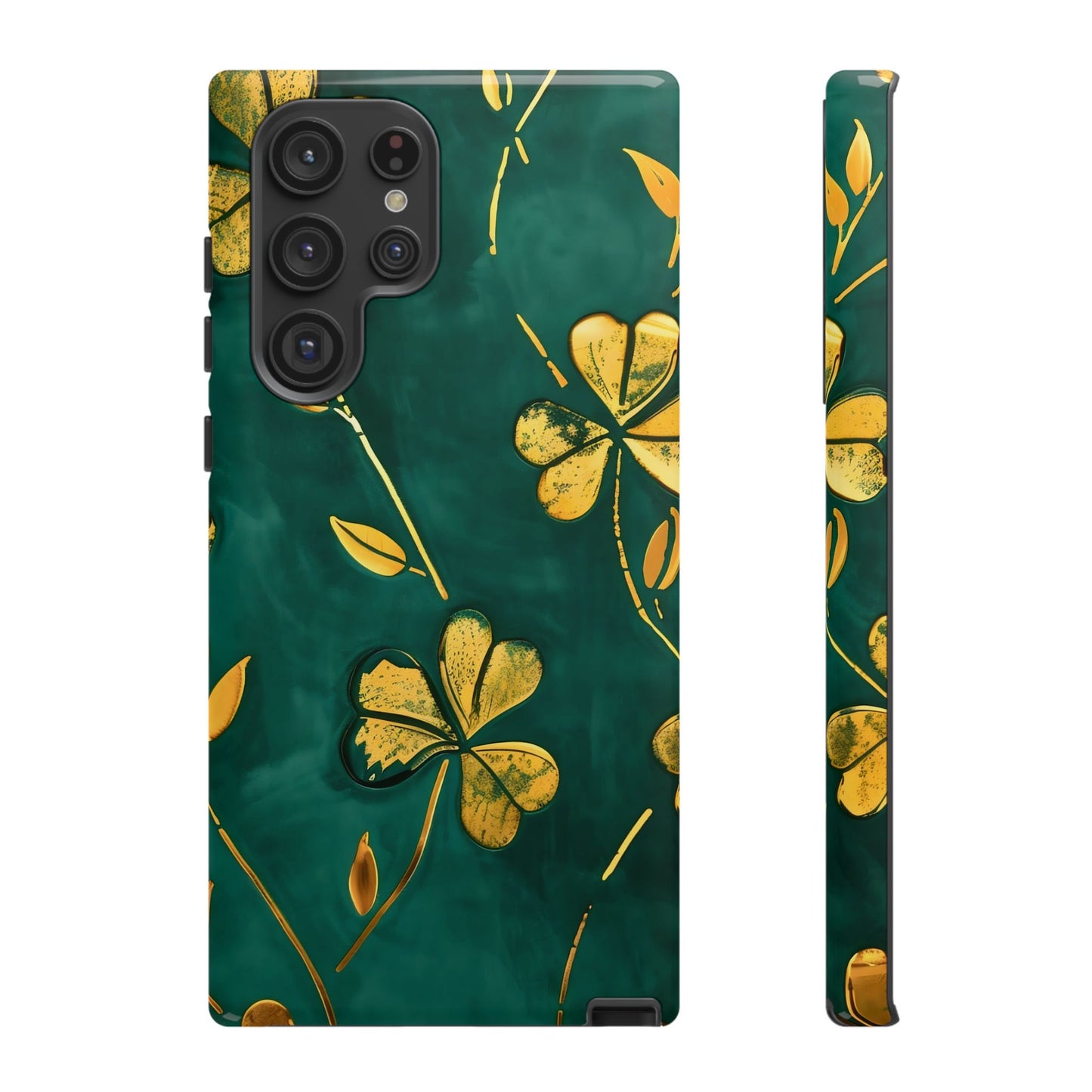 Floral Phone Case with Gold Accents, Tough Phone Cover, Stylish Phone Protector, Unique Gift for Her, Nature Lover Accessory