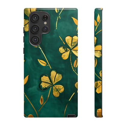 Floral Phone Case with Gold Accents, Tough Phone Cover, Stylish Phone Protector, Unique Gift for Her, Nature Lover Accessory