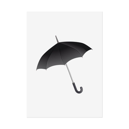 Minimalist Umbrella Wall Art, Chic Home Decor Print, Stylish Poster, Rental Friendly Artwork, Black Umbrella Decor