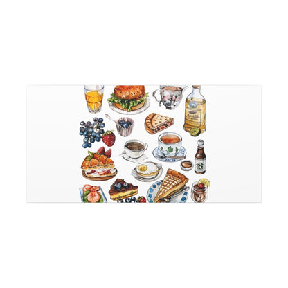 Breakfast Feast Canvas Print, Food Art, Kitchen Decor, Gifting for Food Lovers, Brunch Vibes, Wall Art