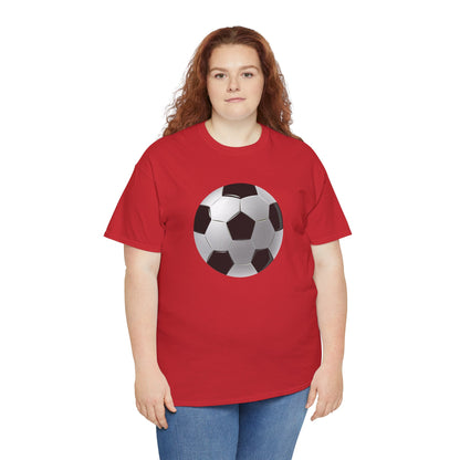 Unisex Heavy Cotton Tee - Dynamic Football Design - Sports Passion and Energy