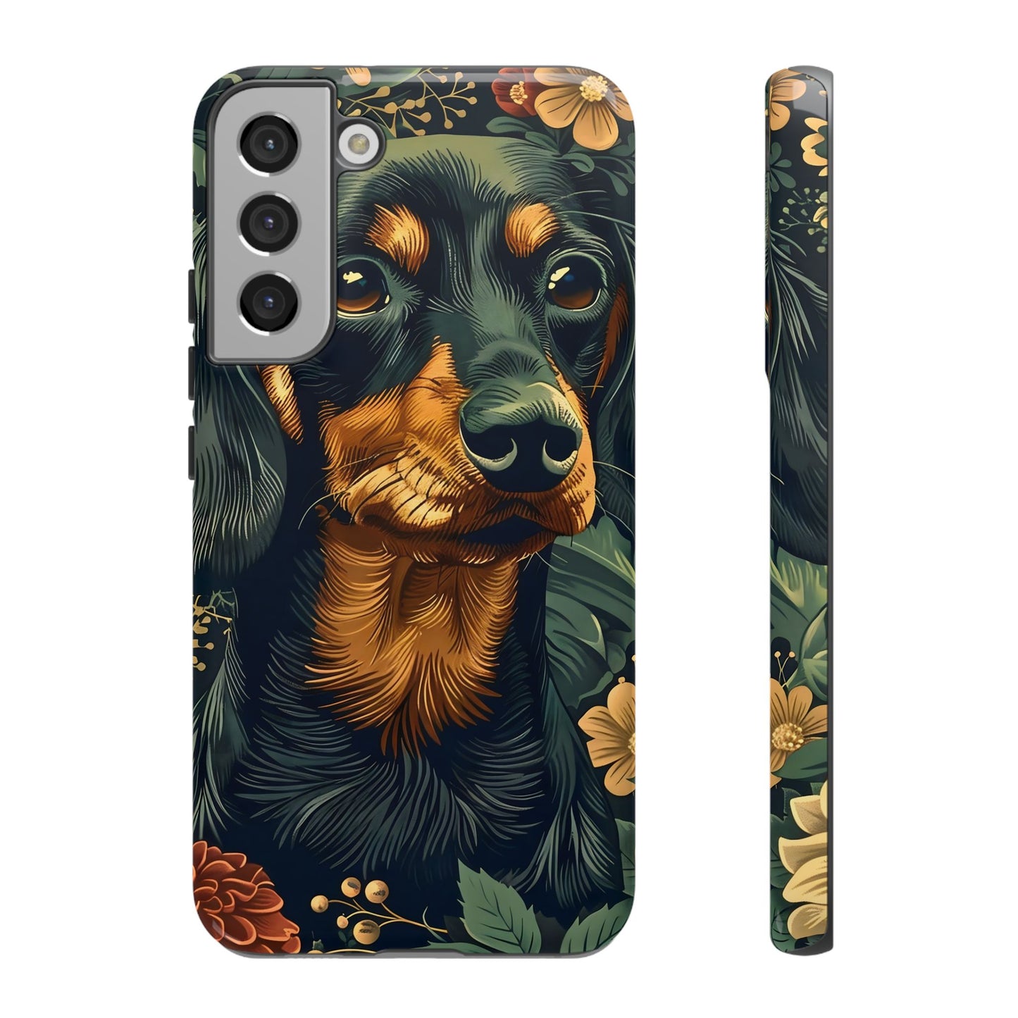Dachshund Phone Case, Floral Pet Phone Cover, Dog Lover Gift, Tough Phone Case, Custom Dachshund Design, Unique Dog Owner Accessory