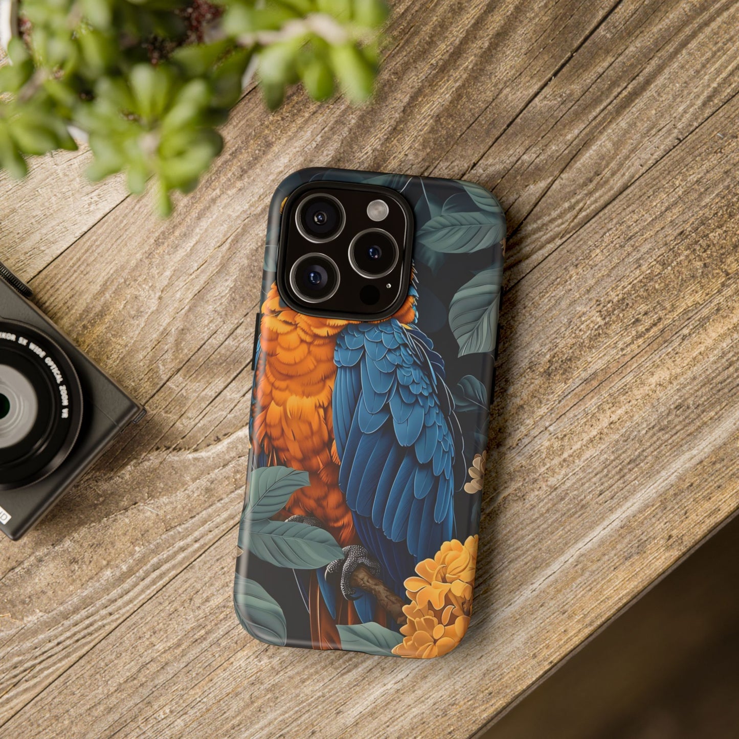 Tropical Parrot Phone Case - Tough Cases, Colorful Phone Cover, Nature Lover Gift, Floral Design, Bird Lover Accessory