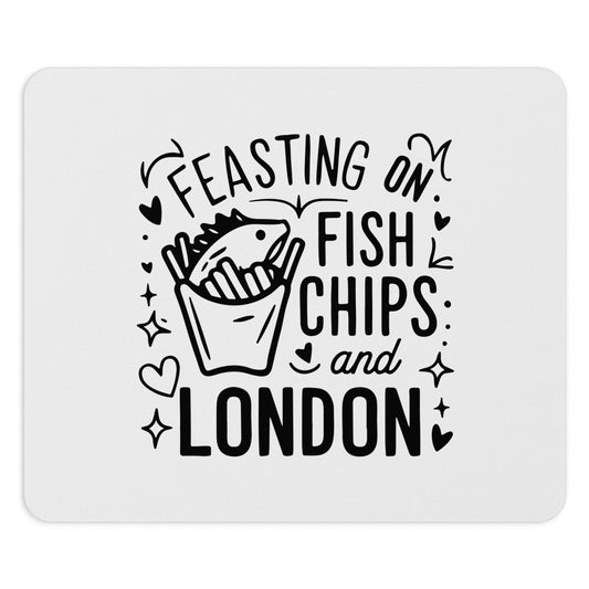 Fish & Chips Mouse Pad - Fun Desk Accessory, Great Gift for Food Lovers, Unique Office Decor, Kitchen Theme, London Inspired