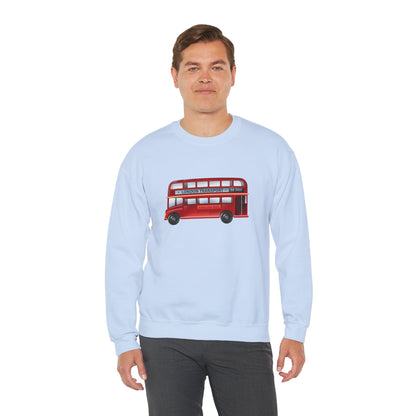 Unisex Heavy Blend™ Crewneck Sweatshirt Trendy - London Transport Red Double-Decker Bus