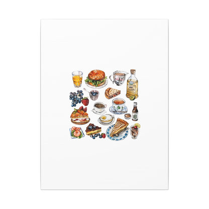 Breakfast Feast Canvas Print, Food Art, Kitchen Decor, Gifting for Food Lovers, Brunch Vibes, Wall Art