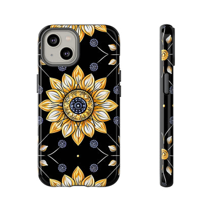 Floral Phone Case with Mandala Design, Tough Cases for iPhone & Samsung, Boho Style, Gift for Her, Unique Accessories