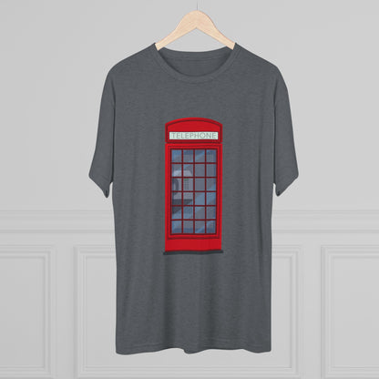 Iconic British Public Telephone - Classic Red Phone Box Unisex Tri-Blend Crew Tee