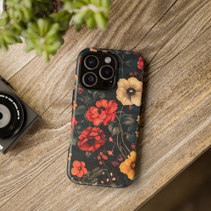 Floral Phone Case, Tough Cases, Flower Motif, Protective Cover, Gift for Her, Floral Design, Spring Accessory