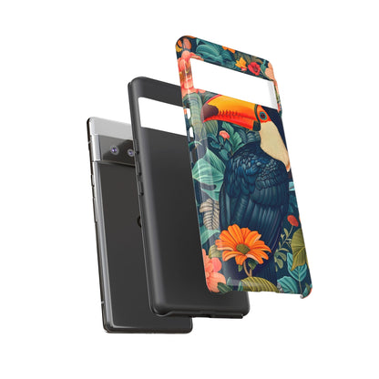 Tropical Toucan Phone Case - Cute Animal Design, Nature Lover Gift, Floral Pattern, Bird Lover Accessory, Summer Vibes