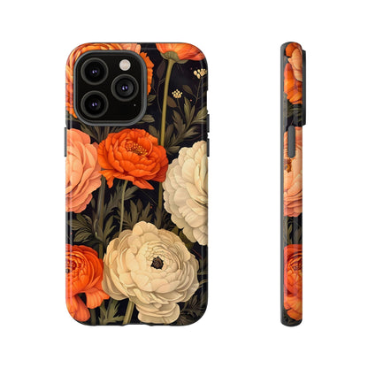 Floral Phone Case with Tough Protection, Blooming Ranunculus Design, Durable Cover, Gift for Flower Lovers, Eco-Friendly Phone Accessory