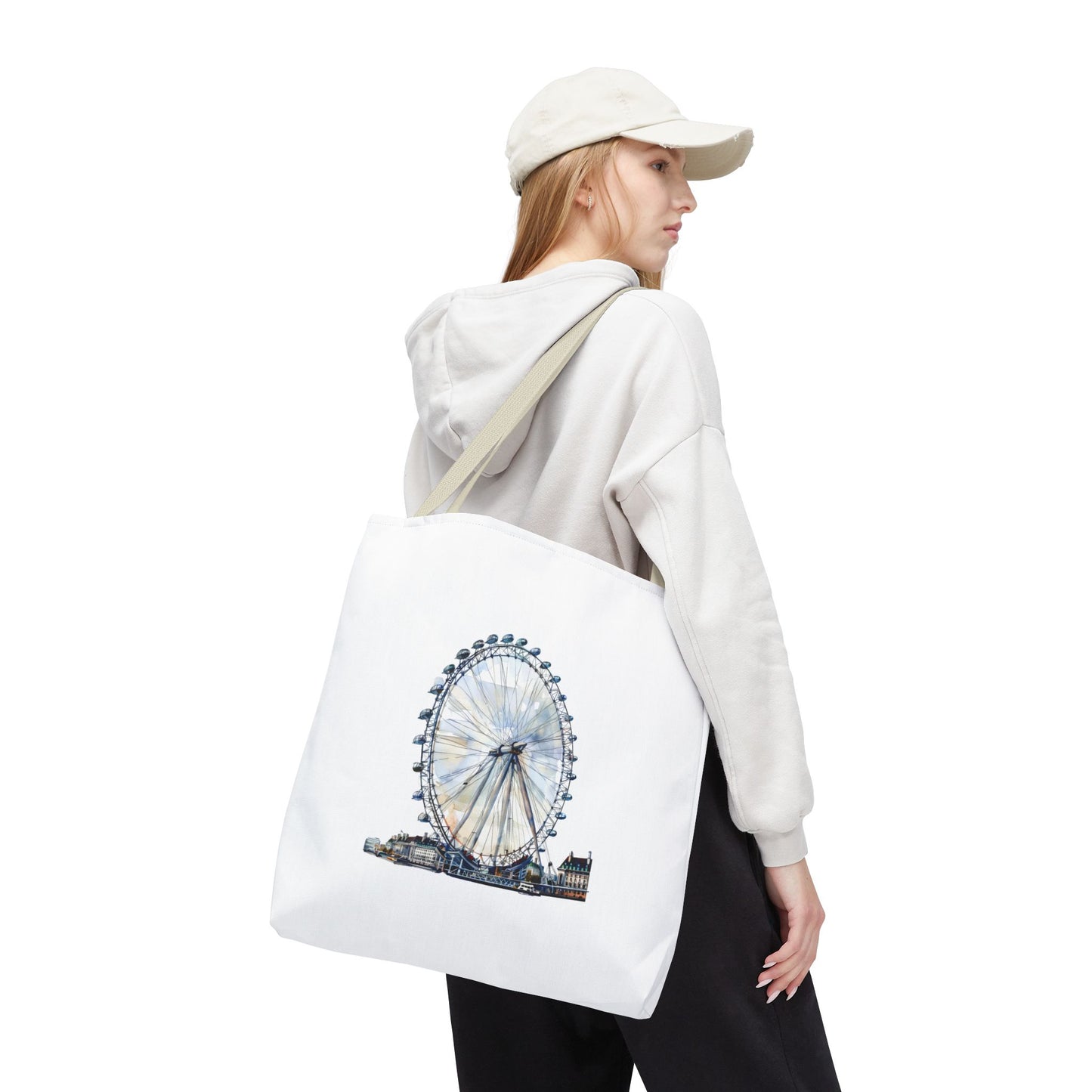 Stylish London Eye Tote Bag - Perfect for Shopping, Travel, or Gifts, Eco-Friendly Shopping Bag, Canvas Carryall, Unique Souvenir